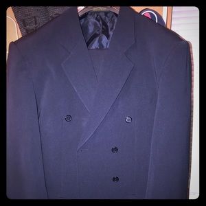 Navy Blue Double Breasted 2 Piece Suit